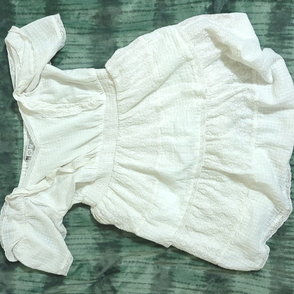 American Eagle small white casual summer mini tier dress